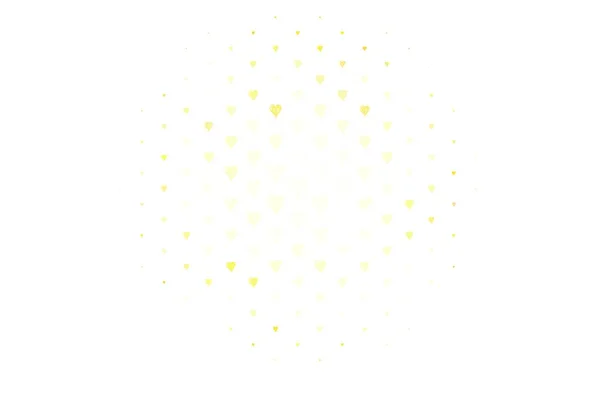 Світло Зелена Жовта Векторна Текстура Прекрасними Серцями Красиві Абстрактні Серця — стоковий вектор