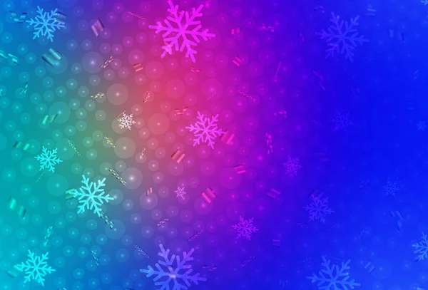 ライトブルー 休日のスタイルでレッドベクトルの背景 Xmasボール 雪のフレークでXmasスタイルでデザイン ポスター 書籍のバナーのパターン — ストックベクタ