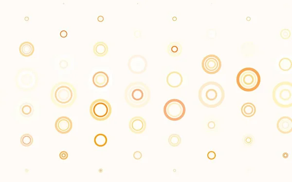 带有圆圈的光橙色矢量模板 带彩色渐变的抽象背景上模糊的气泡 壁纸的纹理图案 — 图库矢量图片