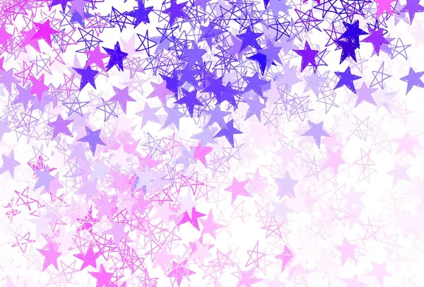 Rose Clair Fond Vectoriel Bleu Avec Petites Grandes Étoiles Étoiles — Image vectorielle