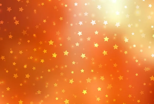 Ljusröd Gul Vektor Layout Med Ljusa Snöflingor Stjärnor Lutande Färgstark — Stock vektor