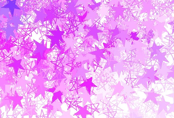 Layout Vetorial Roxo Claro Com Estrelas Brilhantes Projeto Decorativo Borrado — Vetor de Stock