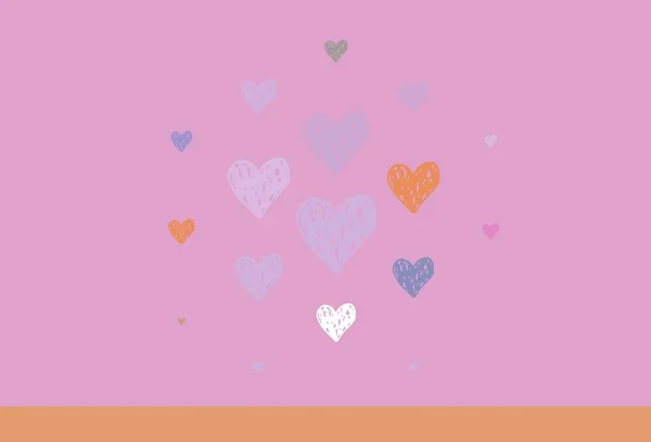 Luz Multicolor Vector Fondo Con Corazones Ilustración Inteligente Con Corazones — Archivo Imágenes Vectoriales