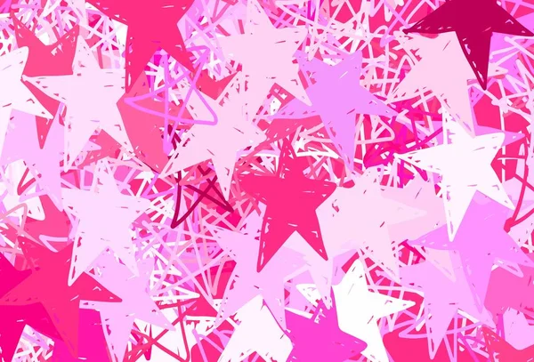 Güzel yıldızlı açık pembe vektör dokusu. Bulanık arkaplanda gradyanı olan yıldızlar. İş ilanınız için akıllı tasarım.