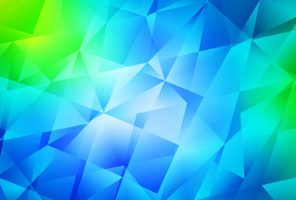 Modèle Mosaïque Triangle Vectoriel Bleu Clair Vert Illustration Abstraite Polygonale — Image vectorielle