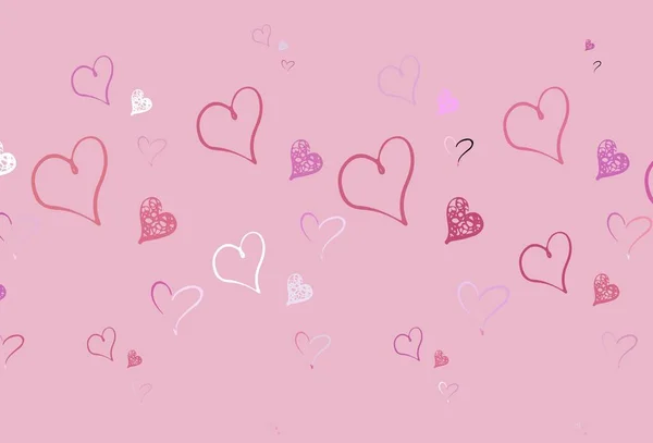 Textura Vectorial Rosa Claro Con Corazones Encantadores Diseño Decorativo Con — Archivo Imágenes Vectoriales