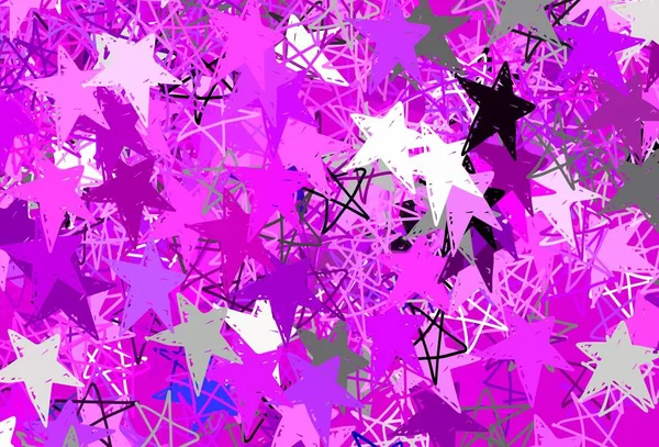 Light Pink Vector Pattern Christmas Stars Modern Geometrical Abstract Illustration — Stock Vector
