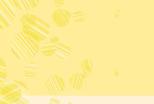 Светло Желтая Векторная Компоновка Кружочками Красивая Цветная Иллюстрация Размытыми Кругами — стоковый вектор