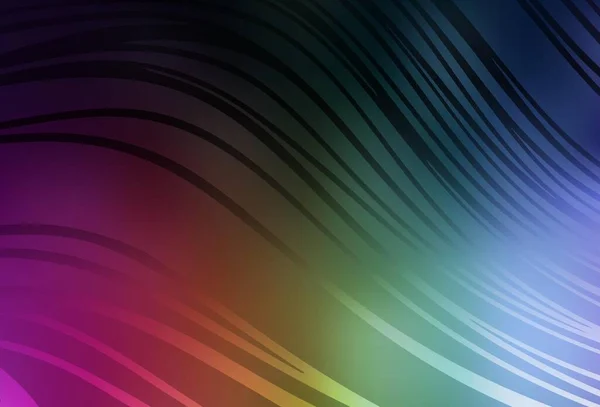 Dark Multicolor Vector Background Wry Lines Shining Colorful Illustration Simple — Vetor de Stock