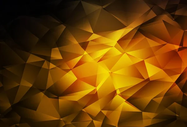 Dark Orange Vector Gradient Triangles Pattern Elegant Bright Polygonal Illustration — 图库矢量图片