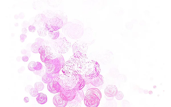 Luz Púrpura Patrón Garabatos Vector Rosa Con Rosas Ilustración Abstracta — Archivo Imágenes Vectoriales
