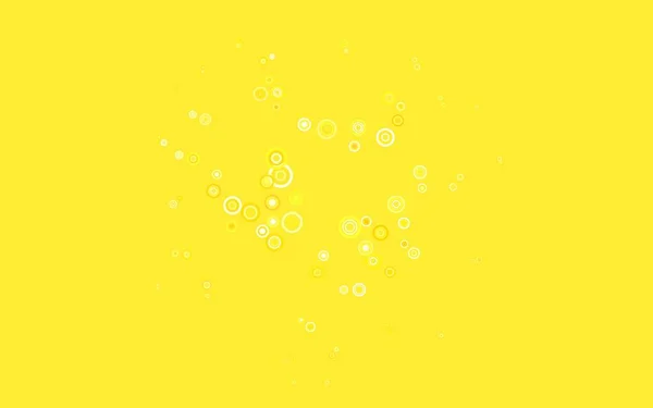 Textura Vectorial Amarillo Claro Con Discos Ilustración Abstracta Con Burbujas — Vector de stock