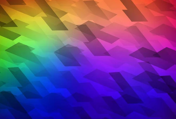 Latar Belakang Vektor Dark Multicolor Dengan Rhombus Ilustrasi Abstrak Glitter - Stok Vektor