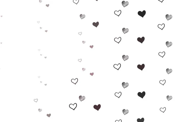 Light Gray Vector Background Shining Hearts Blurred Decorative Design Doodle — Vettoriale Stock