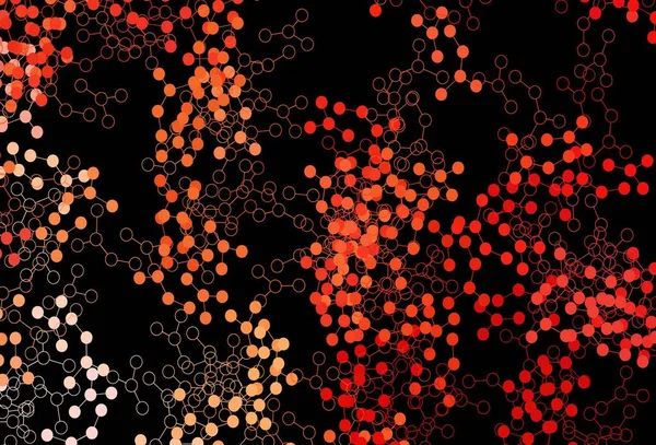 暗红色 黄色矢量图案与人工智能网络 带有渐变线和圆点的彩色人工智能结构 科学模式 未来主义设计 — 图库矢量图片
