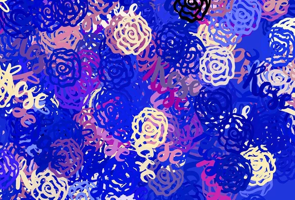 Açık pembe, Memphis şekilli mavi vektör arkaplan. Soyut tarzda rengarenk gradyan şekilleri olan bir resim. Kartvizitiniz için modern tasarım.