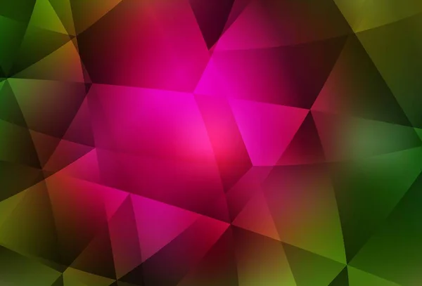 Темно Рожевий Зелений Векторний Трикутник Мозаїчна Текстура Багатокутна Абстрактна Ілюстрація — стоковий вектор