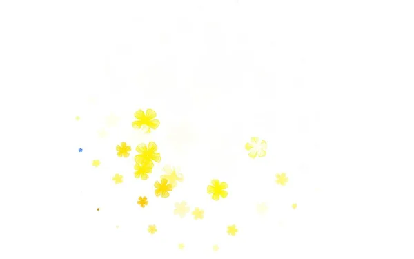 Light Green Yellow Vector Natural Artwork Flowers Sketchy Doodle Flowers — Vetor de Stock