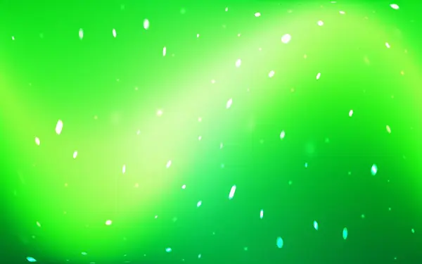 Светло Зеленый Векторный Фон Хмельными Снежинками Сияющая Цветная Иллюстрация Снегом — стоковый вектор