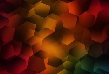 Açık yeşil, altıgenli kırmızı vektör arkaplanı. Renkli altıgenli bulanık arkaplan. Marka kitabınız için yeni şablon.