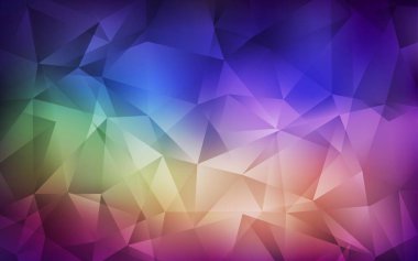 Açık Çokrenkli vektör soyut çokgen desen. Üçgenli modern soyut çizim. Arkaplanlarınız için desenli desen.