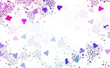 Açık mavi, Memphis şekilli kırmızı vektör arkaplan. Rastgele şekillerle soyut tarzda dekoratif tasarım. Kartvizitiniz için modern tasarım.