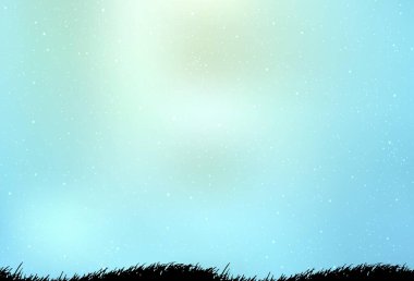 Galaksi yıldızlı hafif Mavili vektör arkaplanı. Soyut şablonda gökyüzü yıldızlarıyla parlayan illüstrasyon. Astronomi web siteleri için desen.