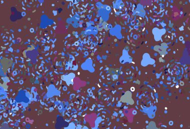 Açık pembe, soyut şekilli mavi vektör arkaplan. Soyut tarzda rengarenk gradyan şekilleri olan bir resim. İşiniz için en iyi akıllı tasarım.