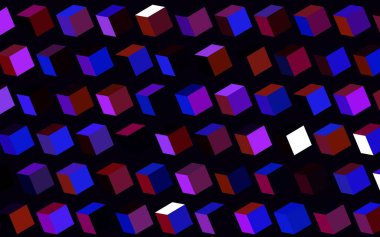 Koyu mavi, kırmızı vektör dokusu dikdörtgen biçiminde. Dikdörtgen şekilli soyut çizimler. Şablon bir arkaplan olarak kullanılabilir.