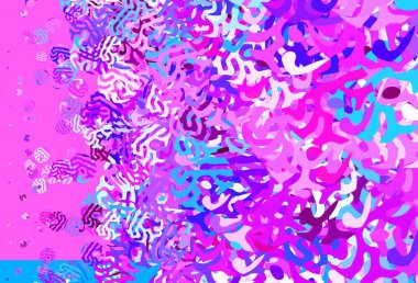 Açık pembe, soyut şekilli mavi vektör dokusu. Rastgele şekillerle soyut tarzda dekoratif tasarım. Bir cep telefonu için arka plan.