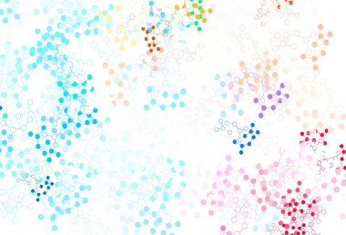 Açık mavi, yapay zeka kavramına sahip kırmızı vektör dokusu. Parlak renkli bir illüstrasyon ve yapay zekanın gerçek yapısı. Poster ve teknoloji sembolü.