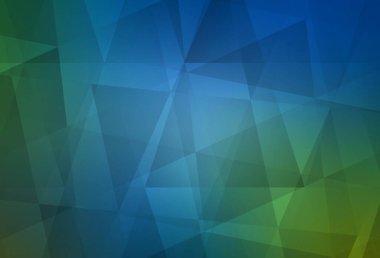 Açık mavi, yeşil vektör düşük polimerli doku. Üçgenli renkli soyut çizimler. Broşürünüz için yepyeni bir tasarım..