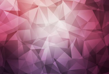 Koyu mor, pembe vektör eğimli üçgen dokusu. Üçgenlerden oluşan parlayan çokgen çizimler. Web siteniz için çokgen tasarım.