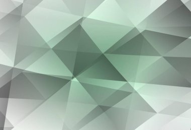 Açık yeşil vektör soyut çokgen şablonu. Origami tarzında gradyan ile geometrik çizim. Dizaynınız için üçgen desen.