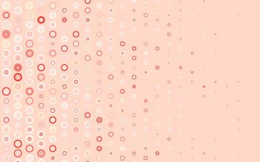 Açık Kırmızı, daireli sarı vektör şablonu. Bulanık yağmur damlaları olan soyut bir çizim. Güzel web siteleri için desen.