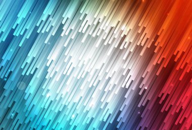 Açık mavi, tekrarlanan çubuklarla kırmızı vektör şablonu. Keskin çizgili parlak renkli çizimler. Reklamınız, posteriniz, afişiniz için en iyi tasarım.