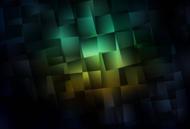 Koyu mavi, kare şeklinde yeşil vektör deseni. Dikdörtgenli soyut gradyan çizimi. İş ilanları, broşürler, broşürler için desen