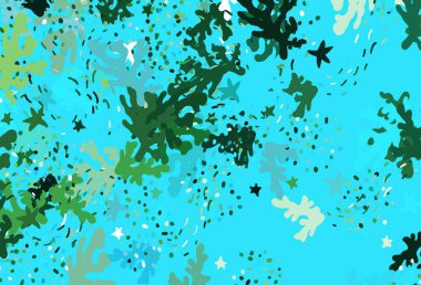 Açık mavi, soyut şekilli yeşil vektör arkaplan. Modern tarzda değişen renkli kaotik formlar. Kartvizitiniz için modern tasarım.