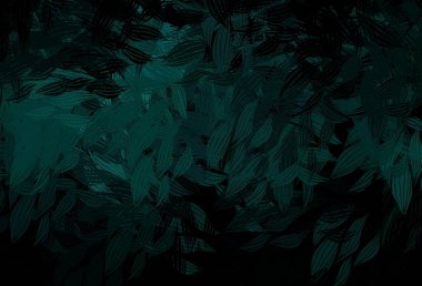 Koyu yeşil, yapraklı zarif bir desen. Soyut şablondaki karalamalarla dekoratif illüstrasyon. Markan için şık bir model..