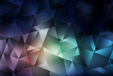 Koyu mavi, kırmızı vektör çokgen arkaplan. Çokgen tarzda tamamen yeni bir renk çizimi. Bir markanın arkaplanı için desen.