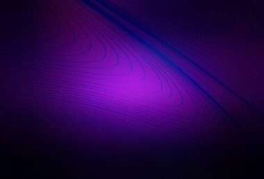Koyu mor, eğri çizgileri olan pembe vektör deseni. Soyut ve gradyan renkte renkli çizimler. Markan için yeni kompozisyon.