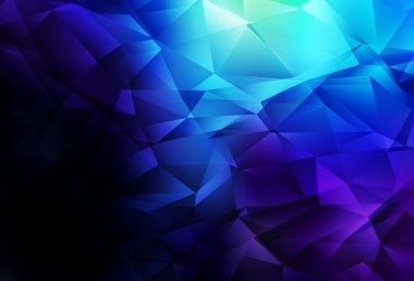 Koyu mavi vektör soyut mozaik arkaplan. Gradyanı olan üçgen geometrik örnek. İşiniz için en iyi üçgen tasarım.