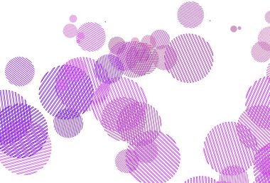 Açık Mor, daire şekilli pembe vektör düzeni. Doğa tarzında renkli baloncuklu soyut illüstrasyon. Reklamlar, broşürler için desen.