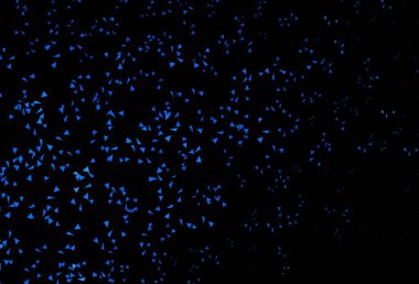 Koyu mavi vektör şablonu, kristaller, üçgenler. Üçgenli soyut gradyan çizimi. Bir cep telefonu için arka plan.