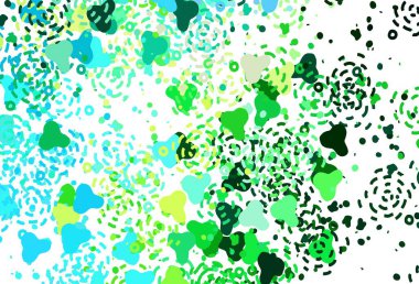 Açık mavi, rastgele şekilli yeşil vektör deseni. Soyut gradyan şekilli basit renkli çizimler. Bir cep telefonu için arka plan.