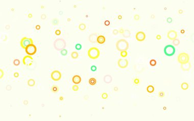 Açık pembe, küreli yeşil vektör deseni. Renkli su damlaları olan modern soyut çizimler. İş ilanınız için tasarım.