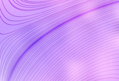 Eğri çizgileri olan açık mor vektör arkaplan. Değişken çizgileri olan renkli soyut çizimler. Posterler ve afişler için iş tasarımı.