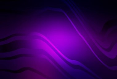 Eğri çizgileri olan koyu mor vektör arkaplan. Değişken çizgileri olan renkli geometrik örnek. Posterler ve afişler için iş tasarımı.