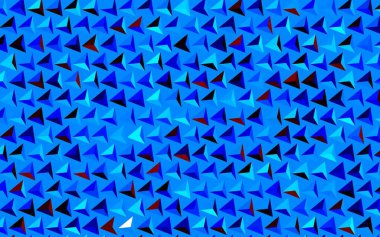 Lacivert, üçgenli kırmızı vektör arka planı. Renkli üçgenli modern soyut illüstrasyon. Broşürler, broşürler için desen