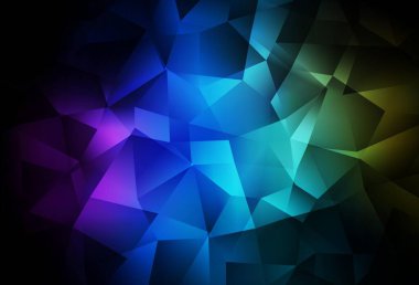 Karanlık çokrenkli vektör düşük polimerli doku. Yarım ton şeklinde, üçgenli yaratıcı illüstrasyon. Pankartın için tamamen yeni bir şablon.